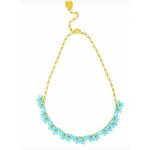 NEW ZENZII women's petite flower cluster necklace in blue/ gold